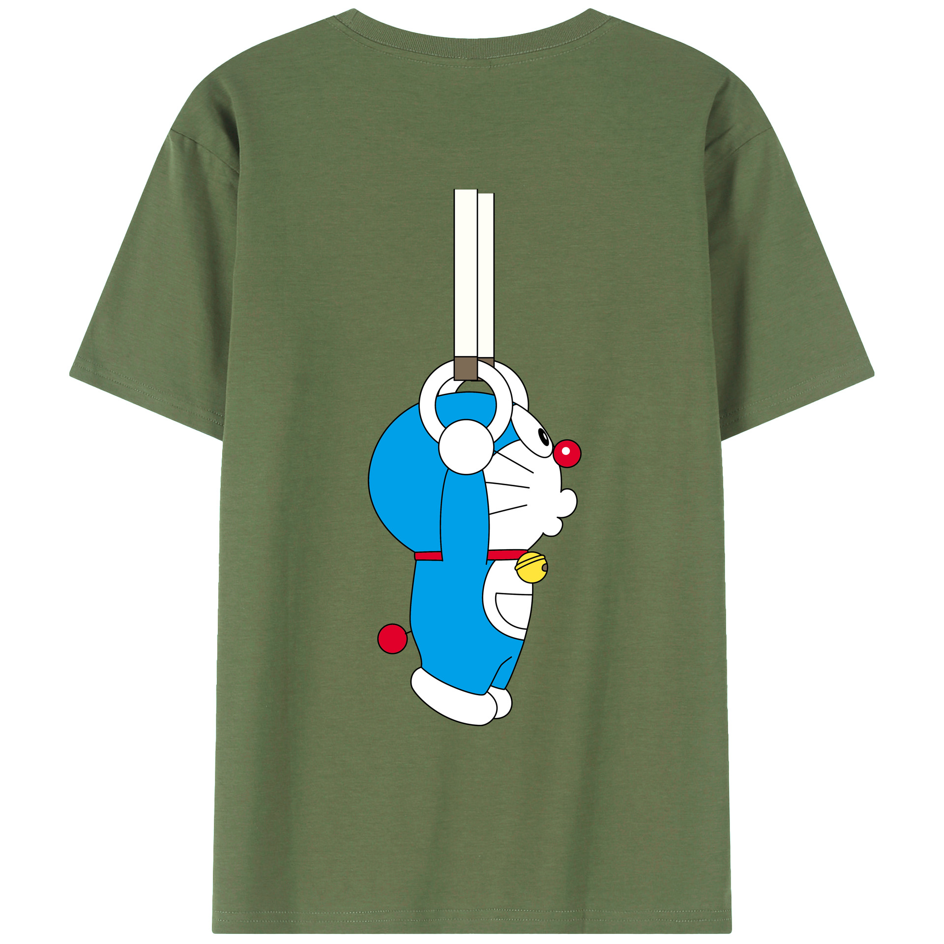（画像用） ドラえもん Doraemon 綿100％ メンズ半袖Tシャツ（バックプリント） 通気性